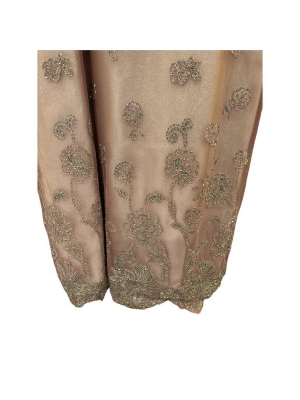 Vintage Rose Taft Couture Beaded Gown Dusty Rose Off Shoulder Formal Dress USA - Picture 5 of 14